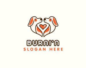 Cute Puppy Heart logo design