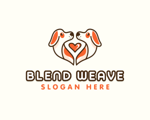 Cute Puppy Heart logo design