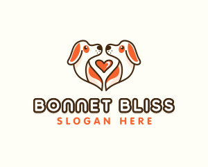 Cute Puppy Heart logo design