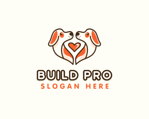 Pooch - Cute Puppy Heart logo design