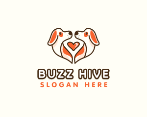 Cute Puppy Heart logo design