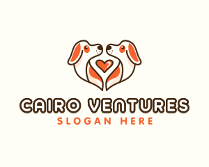 Cute Puppy Heart logo design