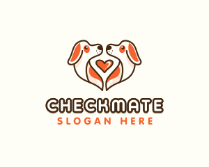 Cute Puppy Heart logo design