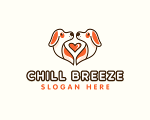 Cute Puppy Heart logo design