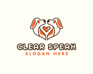 Cute Puppy Heart logo design