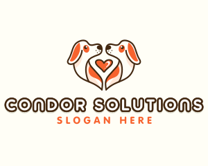 Cute Puppy Heart logo design