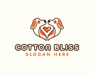 Cute Puppy Heart logo design