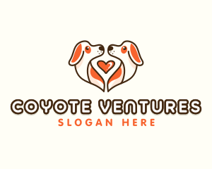 Cute Puppy Heart logo design