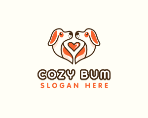 Cute Puppy Heart logo design