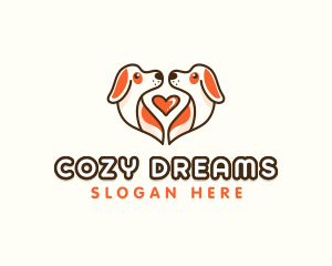 Cute Puppy Heart logo design