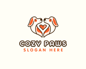 Cute Puppy Heart logo design