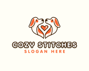 Cute Puppy Heart logo design