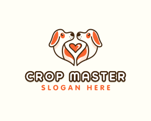 Cute Puppy Heart logo design