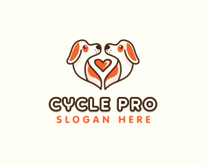 Cute Puppy Heart logo design