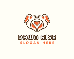 Cute Puppy Heart logo design