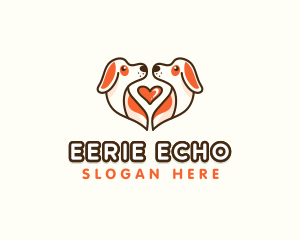 Cute Puppy Heart logo design