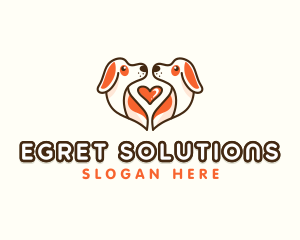 Cute Puppy Heart logo design