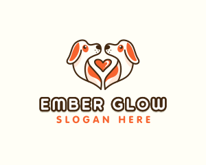 Cute Puppy Heart logo design