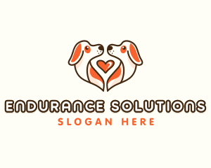 Cute Puppy Heart logo design