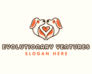 Cute Puppy Heart logo design