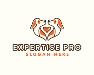 Cute Puppy Heart logo design