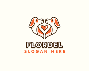 Cute Puppy Heart logo design