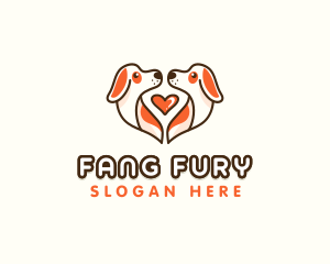 Cute Puppy Heart logo design