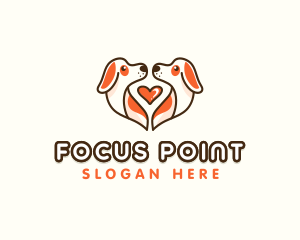 Cute Puppy Heart logo design