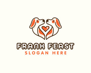 Cute Puppy Heart logo design