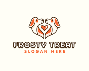 Cute Puppy Heart logo design