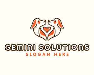 Cute Puppy Heart logo design