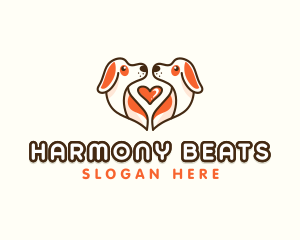 Cute Puppy Heart logo design