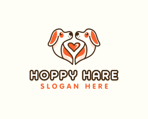 Cute Puppy Heart logo design