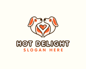 Cute Puppy Heart logo design