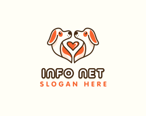 Cute Puppy Heart logo design