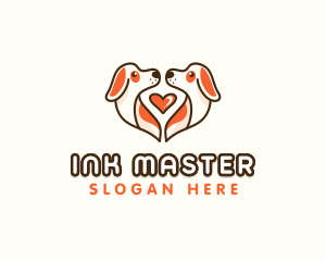 Cute Puppy Heart logo design