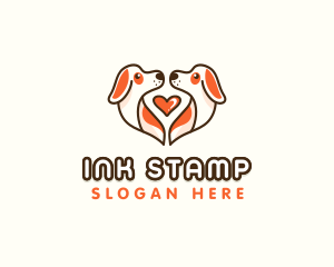 Cute Puppy Heart logo design