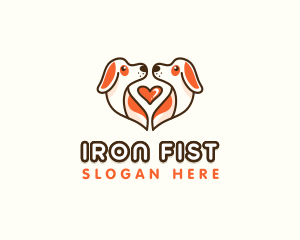 Cute Puppy Heart logo design