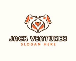 Cute Puppy Heart logo design