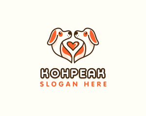 Cute Puppy Heart logo design