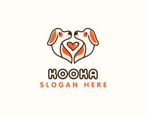 Cute Puppy Heart logo design