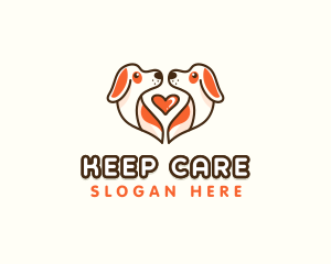 Cute Puppy Heart logo design