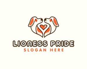 Cute Puppy Heart logo design