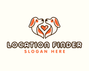 Cute Puppy Heart logo design