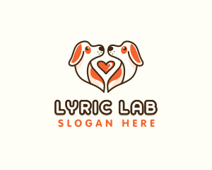 Cute Puppy Heart logo design