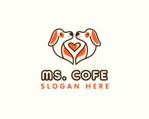 Cute Puppy Heart logo design