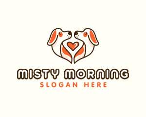 Cute Puppy Heart logo design