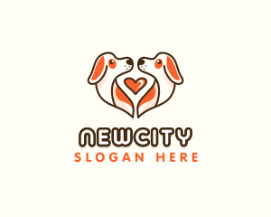 Cute Puppy Heart logo design