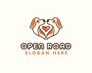 Cute Puppy Heart logo design