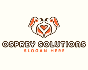 Cute Puppy Heart logo design